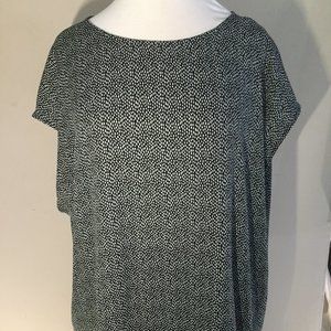 Chaus NY Black and White Blouse 1X